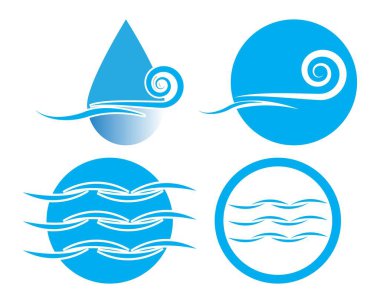Su Dalgası sembolü ve simge logo şablonu vektörü