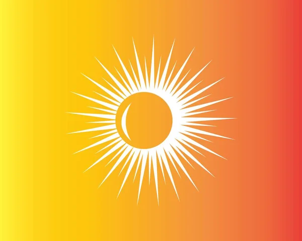 Modèle Logo Icône Vectorielle Soleil Sur Horizon — Image vectorielle