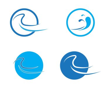 Su Dalgası Simgesi Logo Şablonu