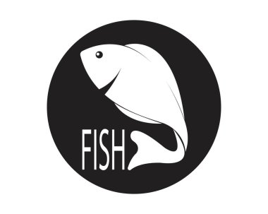 Balık logosu şablonu. Balıkçılık kulübü veya İnternet 'in yaratıcı vektör sembolü 