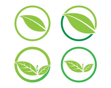 Yeşil yaprak ekolojisi doğa element vektör simgesi