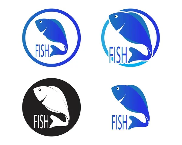 Mall För Fisklogotyp Kreativ Vektor Symbol För Fiskeklubben Eller Online — Stock vektor