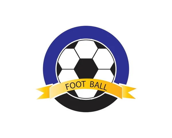 Football Soccer Emblems Badges Black White Showing Football Motion Trails — Stock Vector