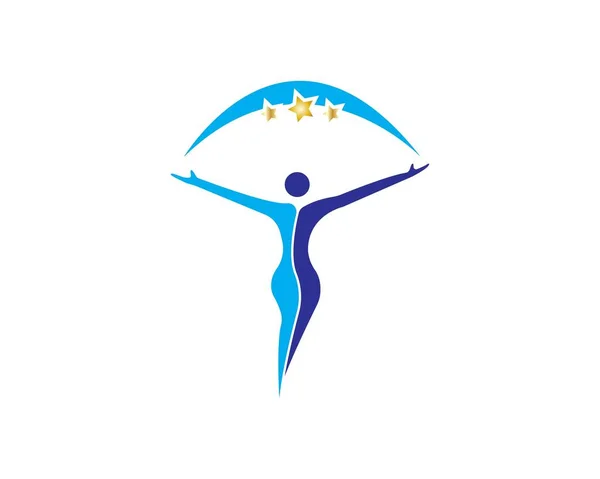 Веселі Люди Здорове Життя Логотип Шаблон Векторні Значки — стоковий вектор