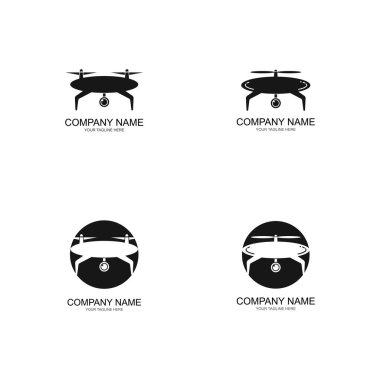 Drone Logo Şablon Tasarım Vektörü, Amblem, Tasarım Konsepti, Yaratıcı Sembol, Simge