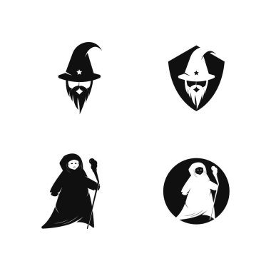 Kara Büyücü karakter logo vektörü