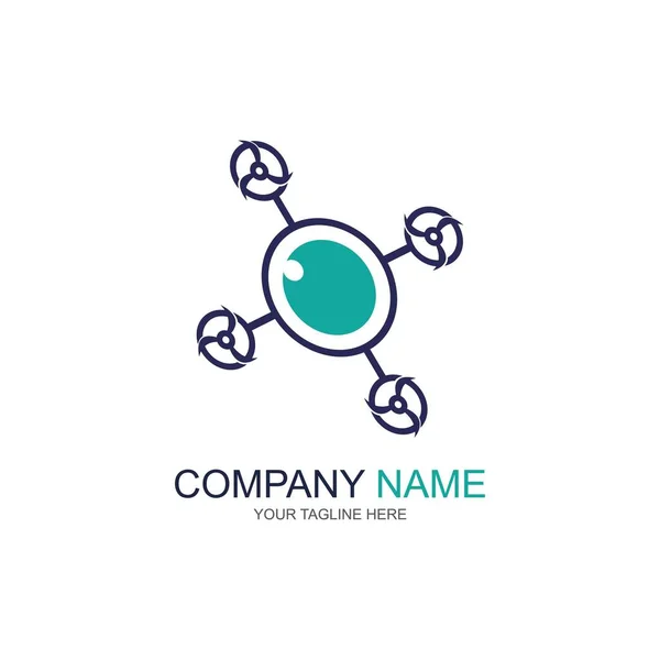 Wektor Projektowania Logo Drona Godło Koncepcja Projektu Symbol Kreatywności Ikona — Wektor stockowy