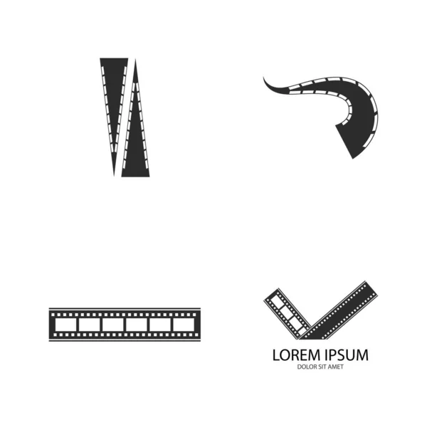 Film Strip Logo Plantilla Vector Ilustración Diseño — Vector de stock