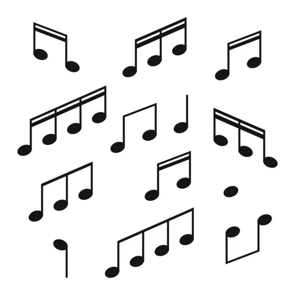 Elemento Diseño Musical Notas Musicales Símbolos Ilustración Vectorial Vector — Archivo Imágenes Vectoriales