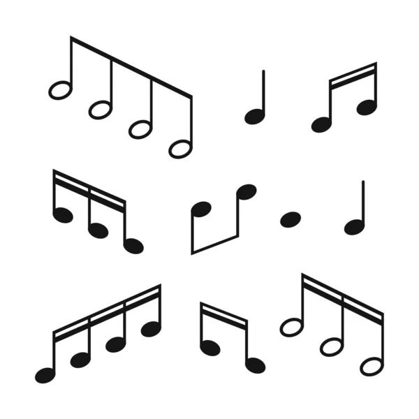 Élément Design Musical Notes Musique Symboles Illustration Vectorielle Vecteur — Image vectorielle