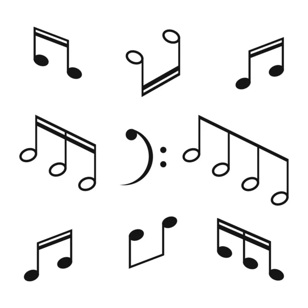 Elemento Diseño Musical Notas Musicales Símbolos Ilustración Vectorial Vector — Vector de stock