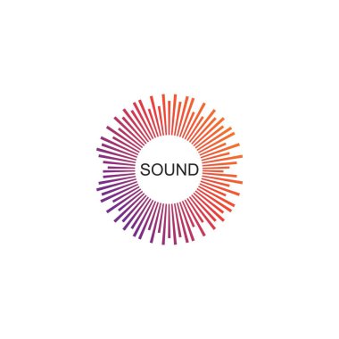 ses dalgası ilüstrasyon logo vektör şablonu