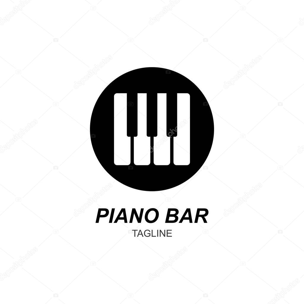 Piano Logo Design Template. Vector Illustration