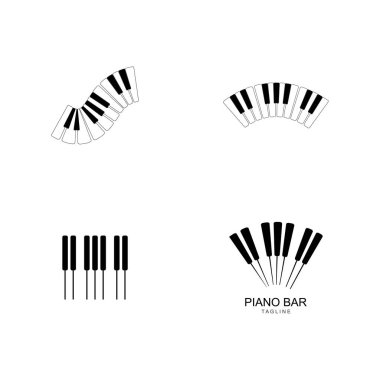 Piano Logo Design Template. Vector Illustration clipart