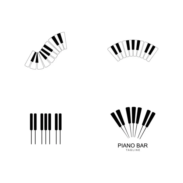 Piano Logo Design Template Ilustração Vetorial — Vetor de Stock