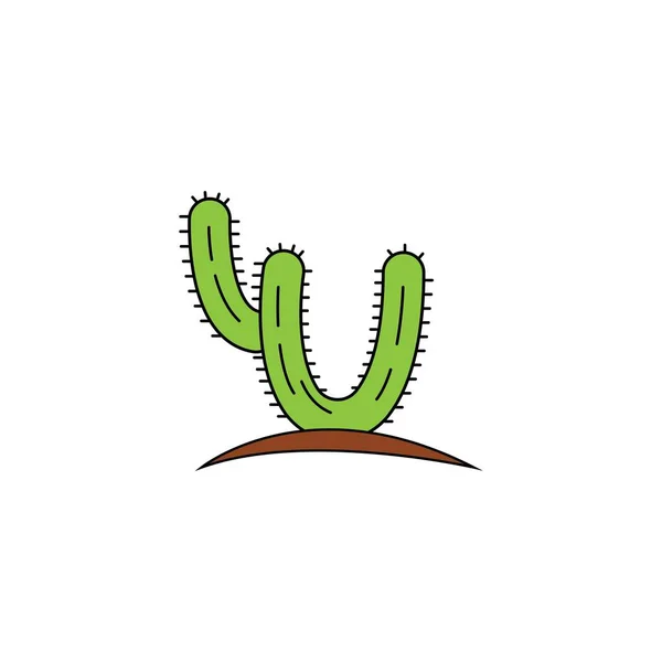 Cactus Icon Logo Template Vector Illustration — Stock Vector