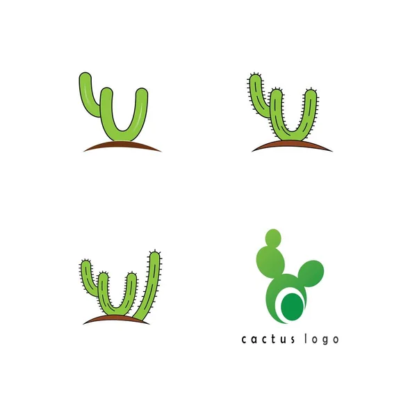 Illustration Vectorielle Modèle Logo Icône Cactus — Image vectorielle