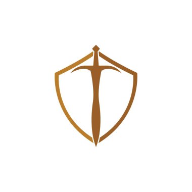 Kalkan Kılıç Koruyucu Logo Şablonu