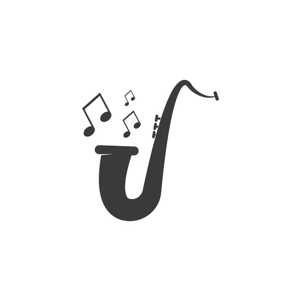 Saxofon Trumpet Vektor Ikon Saxofonsymbol Linjär Stil Tecken För Mobila — Stock vektor