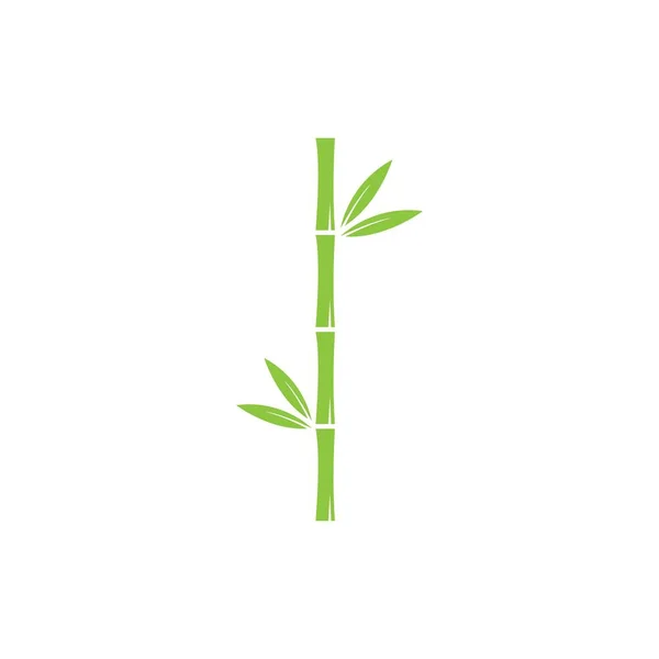 Bambú Con Hoja Verde Para Logotipo Icono Plantilla Vector — Vector de stock