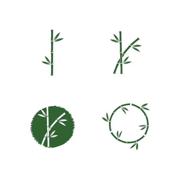 Bamboe Met Groen Blad Voor Logo Icoon Vector Template — Stockvector