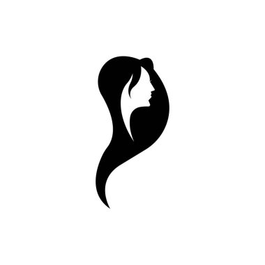 Güzel kadınlar siluet karakter Logo Şablonu ile karşı karşıya