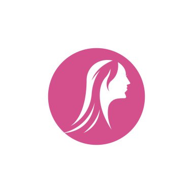 Güzel kadınlar siluet karakter Logo Şablonu ile karşı karşıya