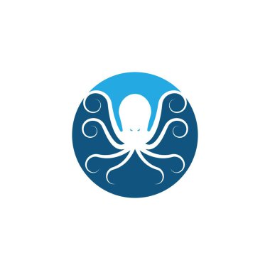 Ahtapot logo ilüstrasyon vektörü