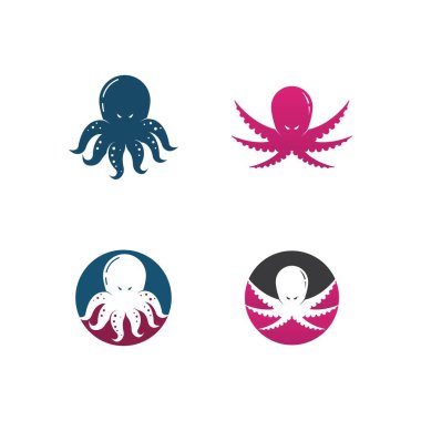 Ahtapot logo ilüstrasyon vektörü