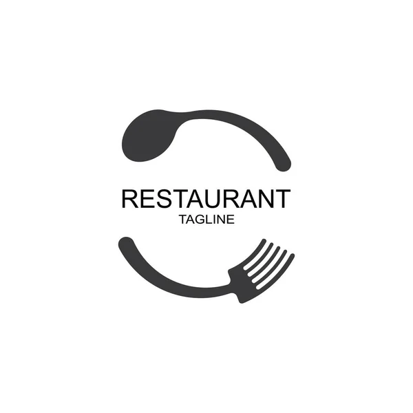 Абстрактний Логотип Кафе Або Ресторану Ложка Ніж Виделка Тарілці Простий — стоковий вектор