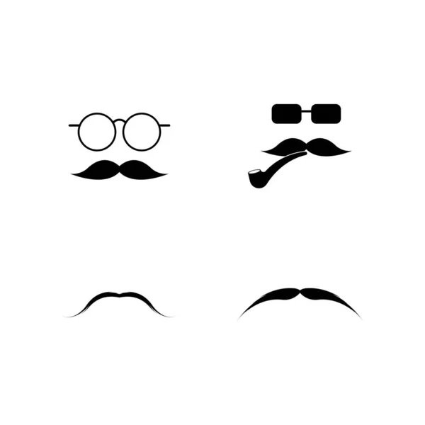 Mustache Ikon Vektor Ilustration Mall — Stock vektor