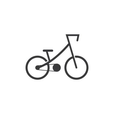 Bisiklet mi? Bisiklet ikonu vektörü. Bisiklet konsepti. Beyaz arkaplanda izole edilmiş bisiklet yolu için imza.