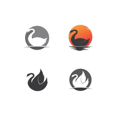 Kuğu logosu vektör illüstrasyon tasarımı