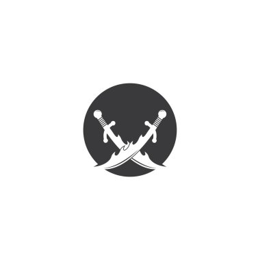 Kılıç logosu vektör düz tasarımı