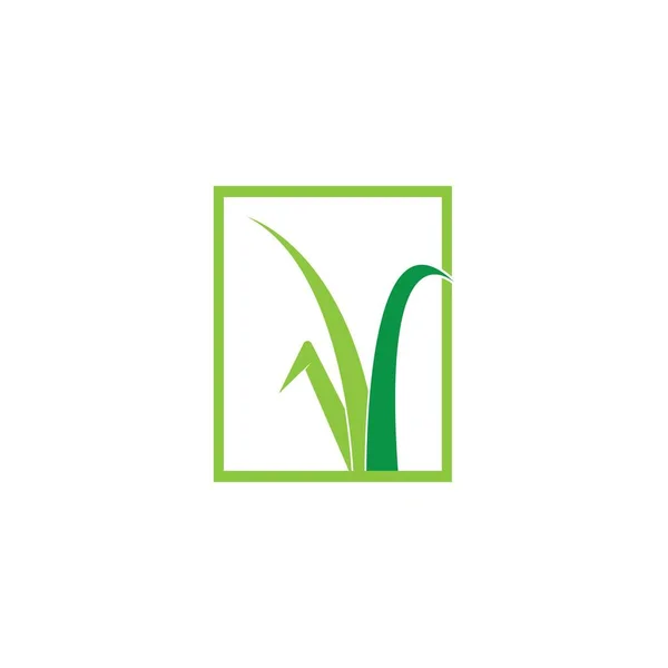 Трава Логотип Векторний Шаблон — стоковий вектор