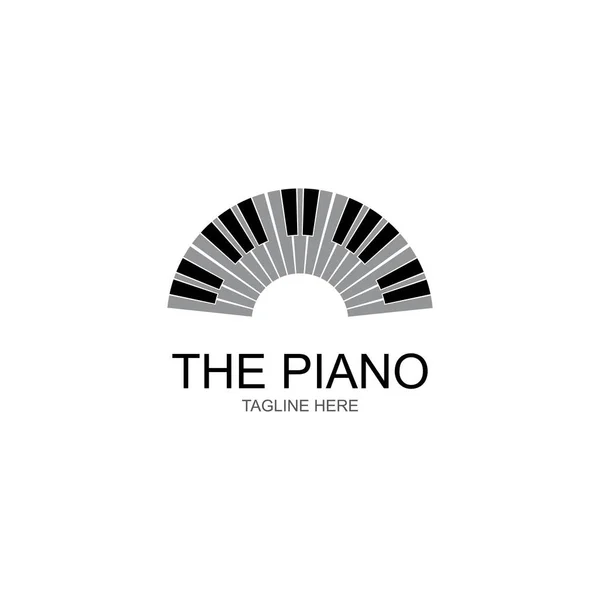 Piano Logo Design Template Vector Illustration — Stock Vector