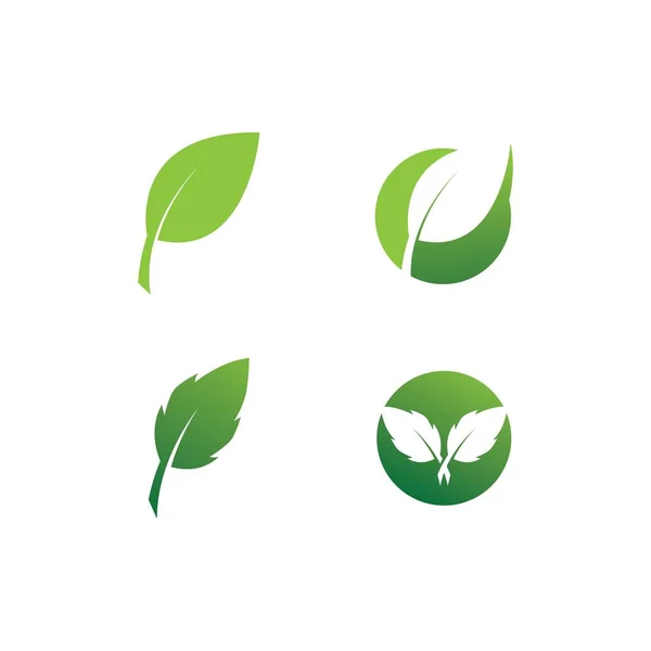 Logos Green Leaf Ecology Nature Element Vector Icon — Stock Vector