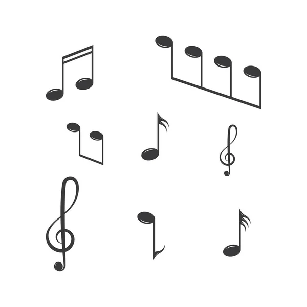 Élément Design Musical Notes Musique Symboles Illustration Vectorielle Vecteur — Image vectorielle