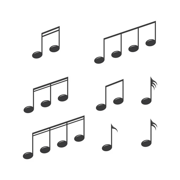 Elemento Design Musical Notas Musicais Símbolos Ilustração Vetorial Vector — Vetor de Stock