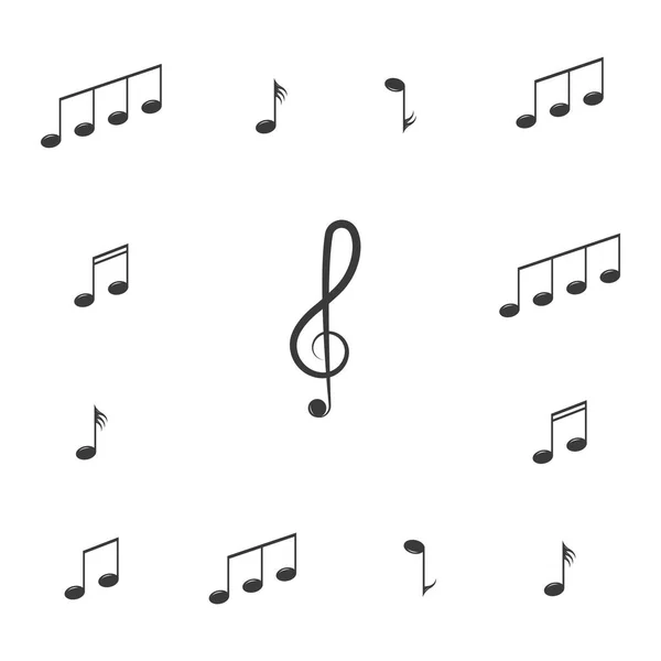 Elemento Design Musical Notas Musicais Símbolos Ilustração Vetorial Vector — Vetor de Stock
