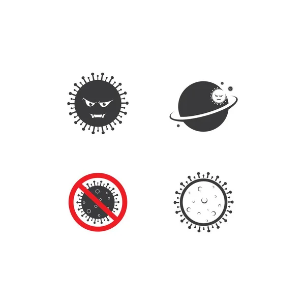 Corona Virus Icon Vector Logo Template Illustratie Ontwerp — Stockvector