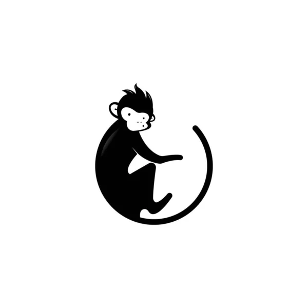 Mono Geek Diseño Del Logotipo Del Vector Del Mono — Archivo Imágenes Vectoriales