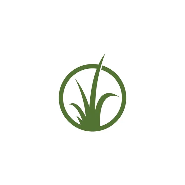 Трава Логотип Векторний Дизайн Шаблону Ілюстрація — стоковий вектор
