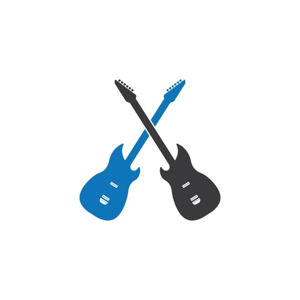 Plantilla Vectorial Logo Guitarra — Vector de stock