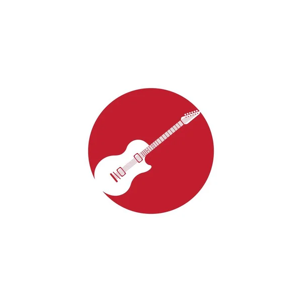 Modelo Vetor Logotipo Guitarra — Vetor de Stock
