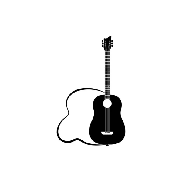 Guitarra Logotipo Vetor Modelo Ilustração Design — Vetor de Stock