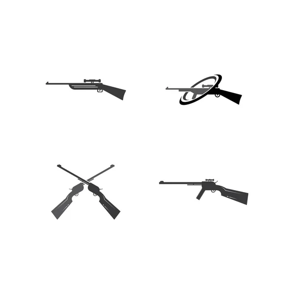 Ikonen Des Scharfschützen Jagdgewehrs Einfache Vektor Symbole Für Das Webdesign — Stockvektor