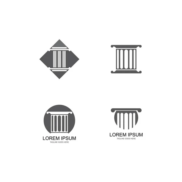 Columna Logo Vector Ilustración Plantilla — Vector de stock