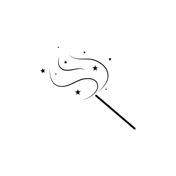 Magicien Bâton Magicien Icône Logo Vectoriel Illustration — Image vectorielle