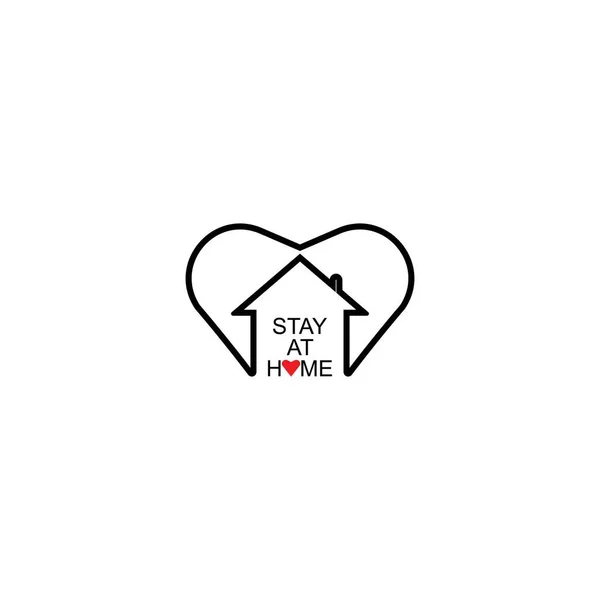 Stay Home Logo Stay Home Slogan Home Family Stay Home — Stock Vector